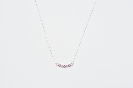 Ruby & Diamond Bunny Pendant Necklace Pt900_My First Jewelry マイファーストジュエリー