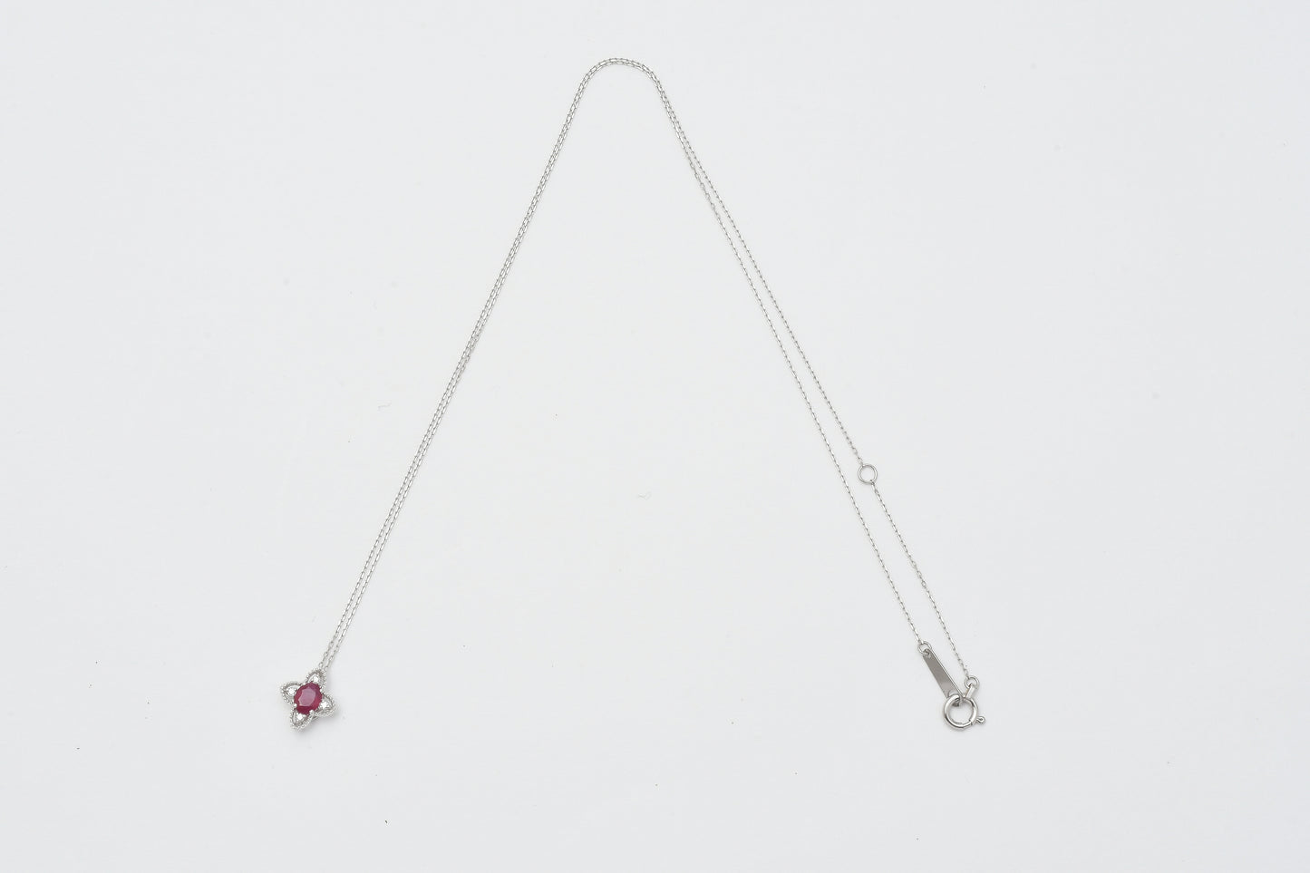 Ruby & Diamond Pendant Necklace Pt900_My First Jewelry マイファーストジュエリー