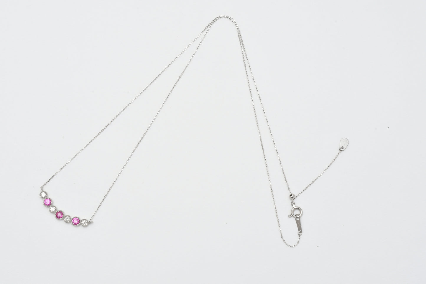 Ruby & Diamond Bunny Pendant Necklace Pt900_My First Jewelry マイファーストジュエリー