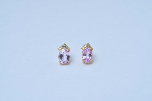 Pink Topaz Drop Earrings K18YG