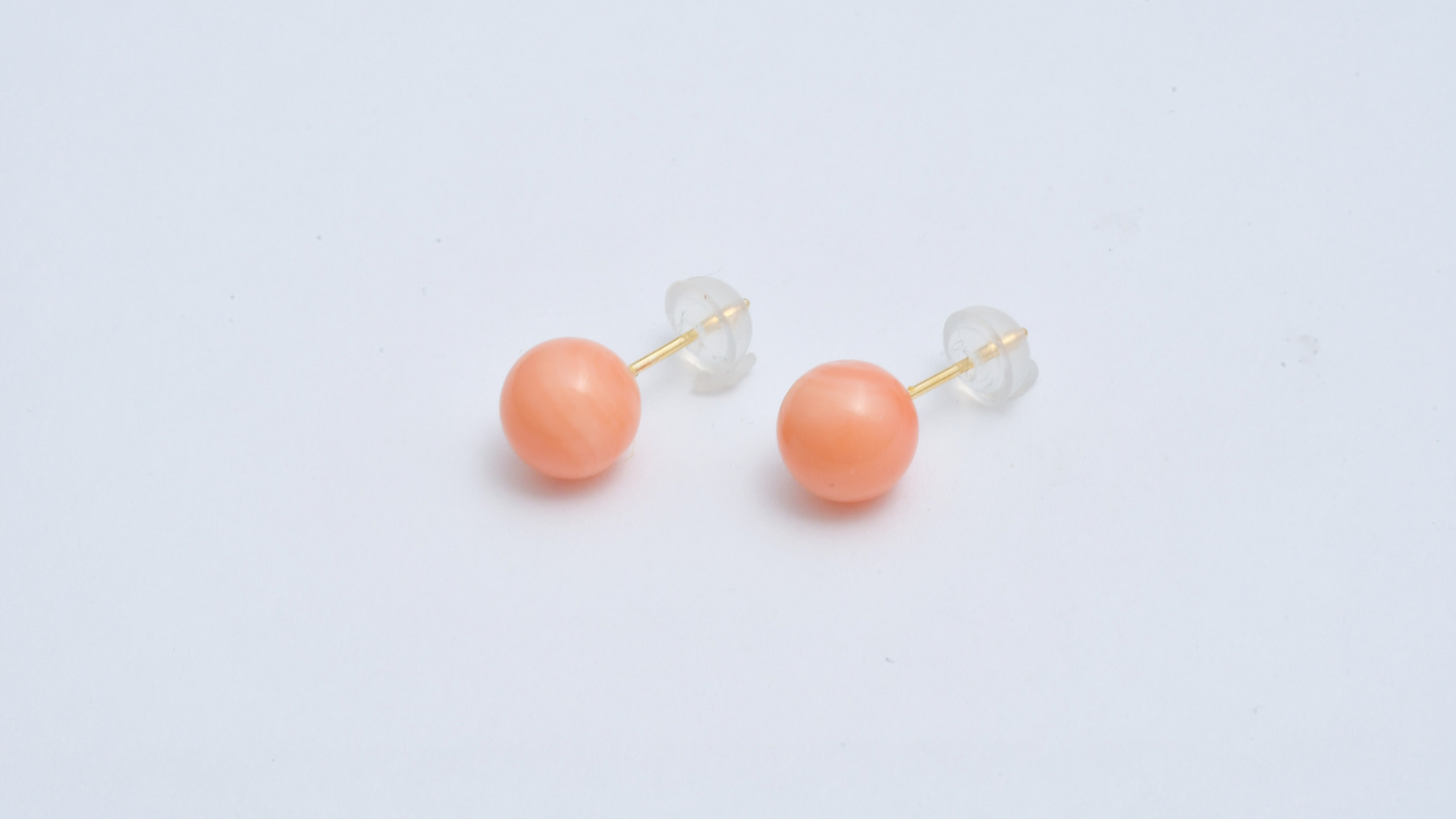 Deep Harmony ― K18YG 深海サンゴ ピアス