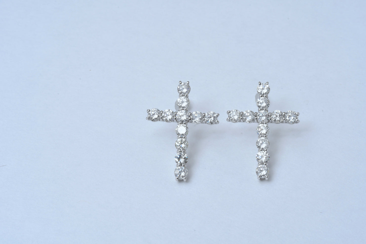 Diamond Cross Earrings K18WG
