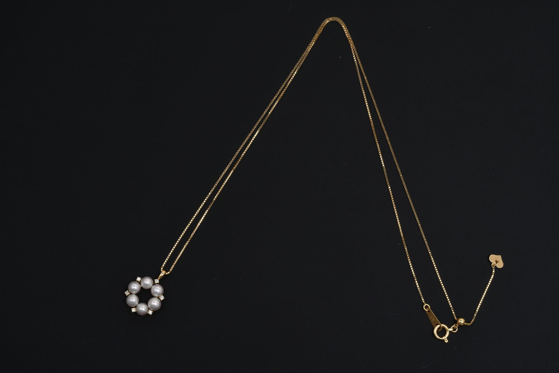 パール4.0mmとダイヤモンドをあしらったK18（18金）ネックレス 3