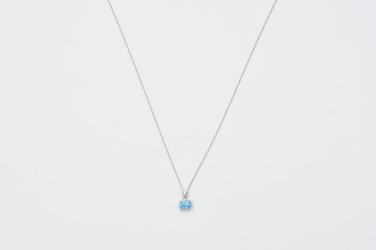 Blue Topaz & Diamond Pendant Necklace Pt950_My First Jewelry マイファーストジュエリー