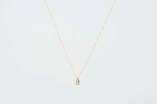 Blue Topaz & Diamond Pendant Necklace K18YG_My First Jewelry マイファーストジュエリー