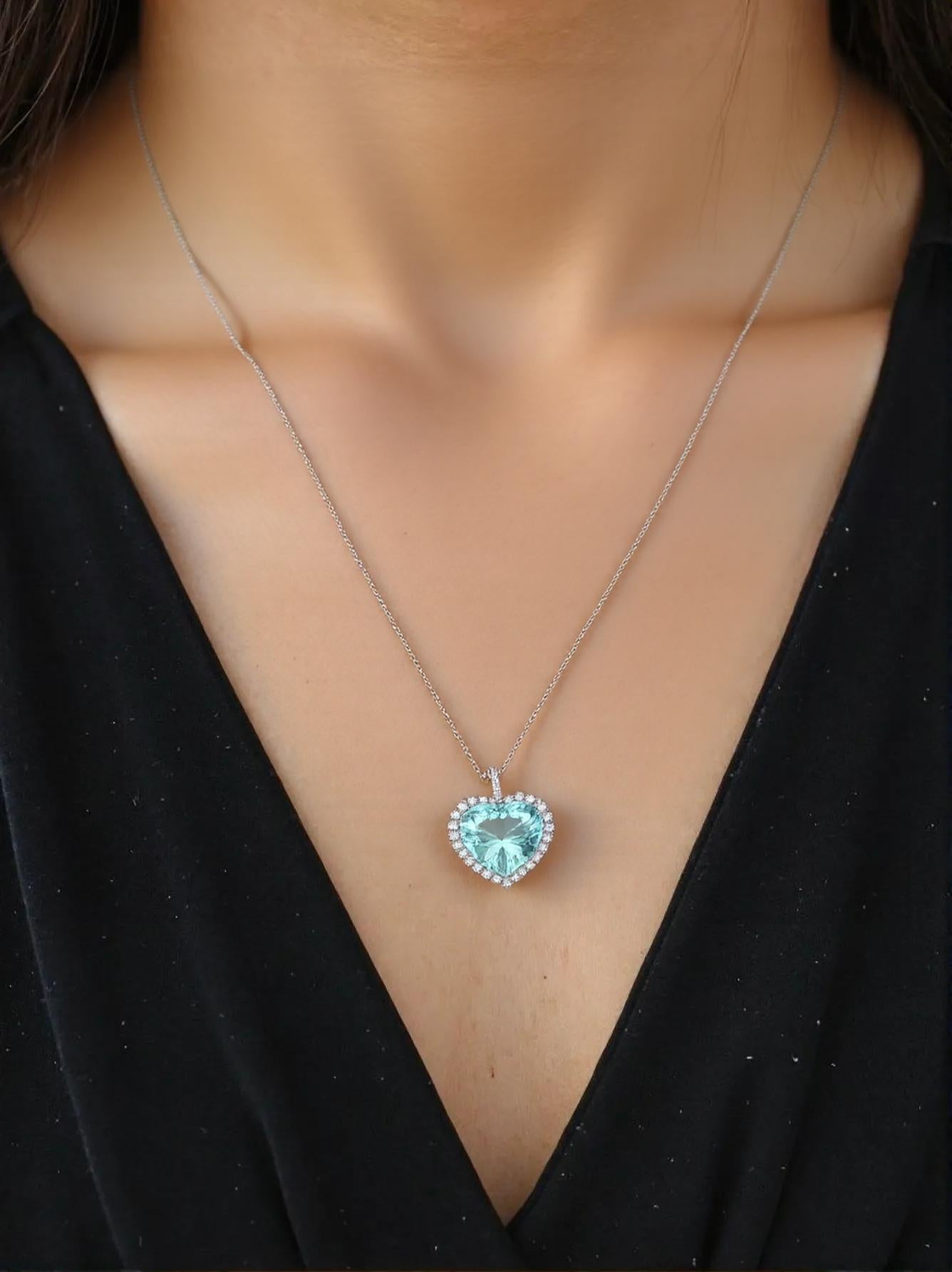 Paraiba Heart Pendant K18WG_Rara Bellezza 〜ララ ベレーツァ 稀代の美〜