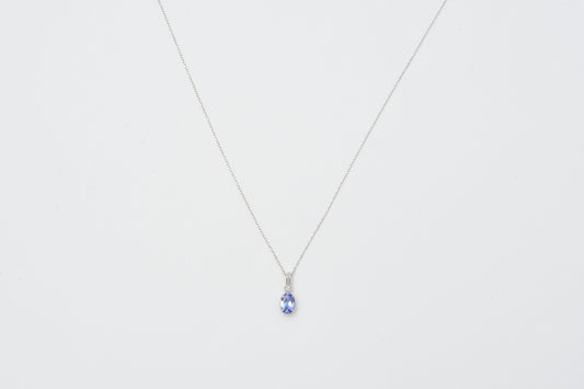 Tanzanite & Diamond Pendant Necklace Pt900_My First Jewelry マイファーストジュエリー