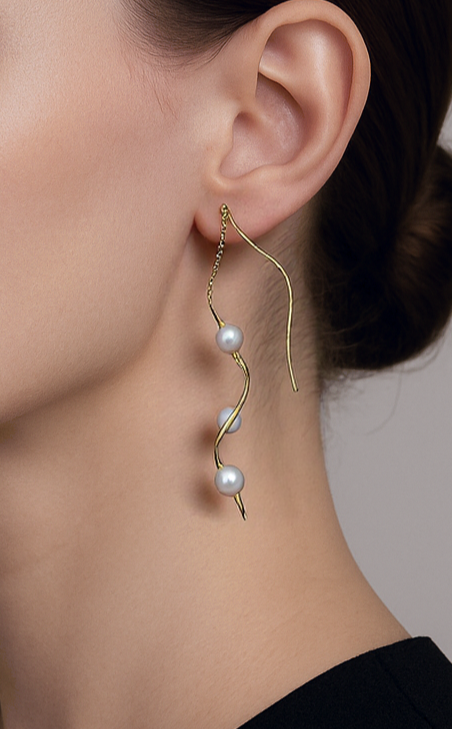 パール 4.0–5.0mm / K18 / ピアス__Aqua Grace（アクア・グレース）