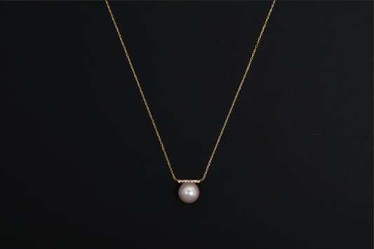 パール 8.5mm / × ダイヤ 0.06ct / K18 / ネックレス__Aqua Grace（アクア・グレース）