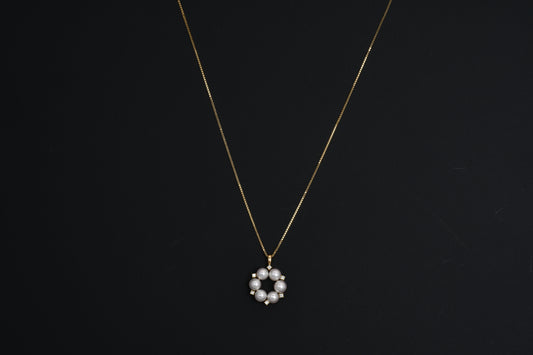 パール 4.0mm / × ダイヤ 0.04ct / K18 / ネックレス__Aqua Grace（アクア・グレース）