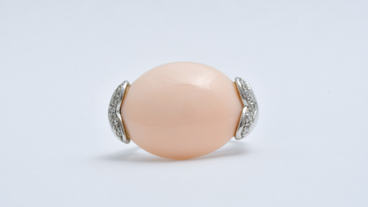 Blossom Veil ― K18WG ボケサンゴ × ダイヤ リング