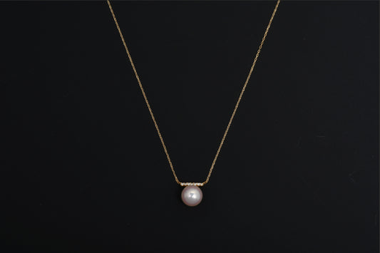パール 8.5mm / × ダイヤ 0.06ct / K18 / ネックレス__Aqua Grace（アクア・グレース）