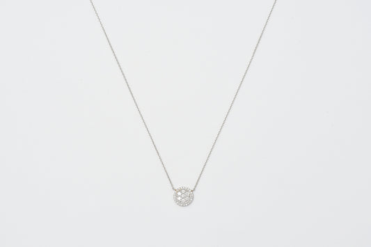 Diamond Flower Bunny Pendant Necklace Pt900_My First Jewelry マイファーストジュエリー