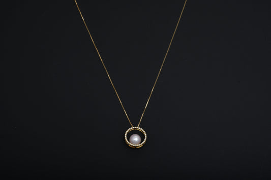 パール 8.0mm / × ダイヤ 0.16ct / K18 / ネックレス__Aqua Grace（アクア・グレース）