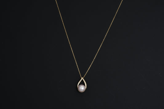 パール 8.0mm / × ダイヤ 0.11ct / K18 / ネックレス__Aqua Grace（アクア・グレース）