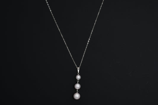 トリプルパール (6.0mm,7.0mm,8.0mm)  / K18 / ネックレス__Aqua Grace（アクア・グレース）