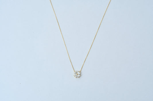 Heart Clover Diamond Necklace K18YG