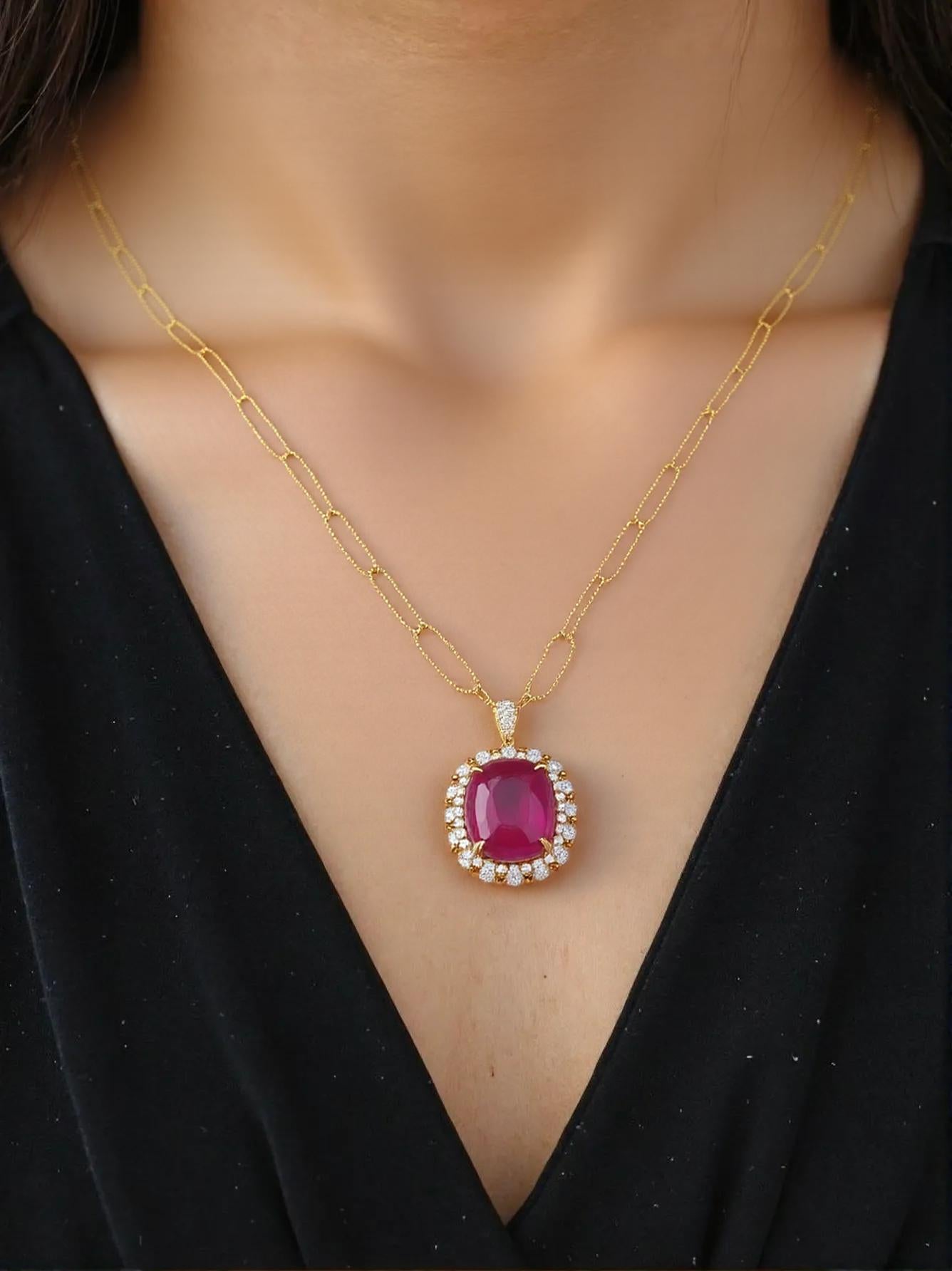 Rubellite Pendant w/Chain K18YG_Rara Bellezza 〜ララ ベレーツァ 稀代の美〜