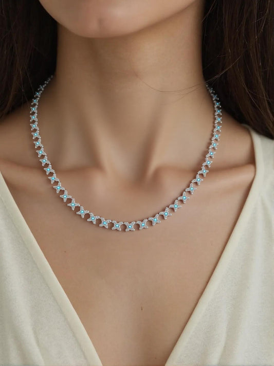 Paraiba & Diamond Necklace K18WG