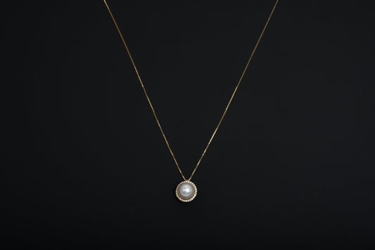 パール 8.0mm / × ダイヤ 0.11ct / K18 / ネックレス__Aqua Grace（アクア・グレース）