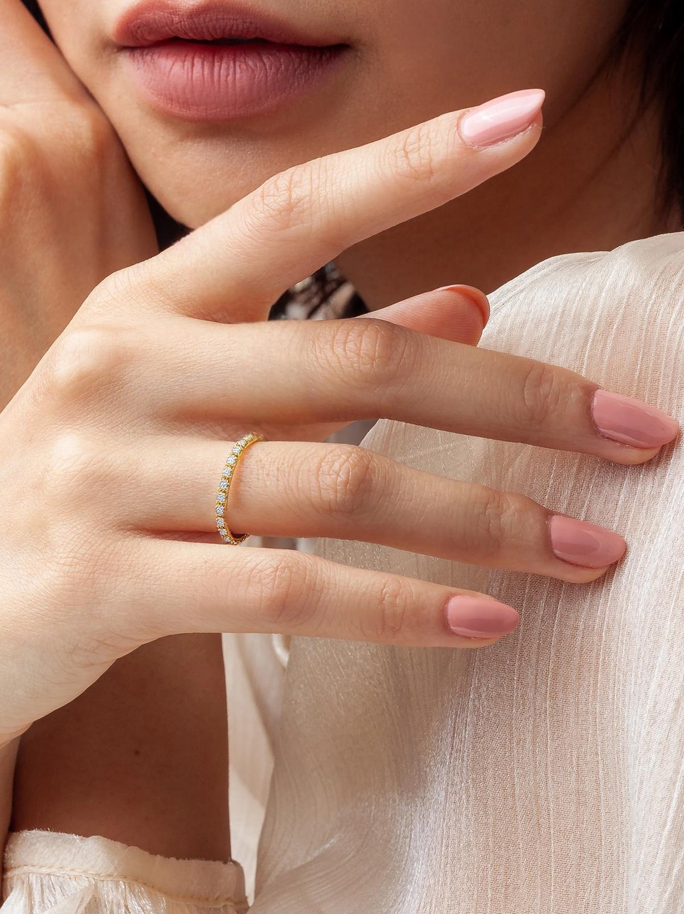 K10YGL3p D0.07ct ハートネットフック_My First Jewelry マイファーストジュエリー