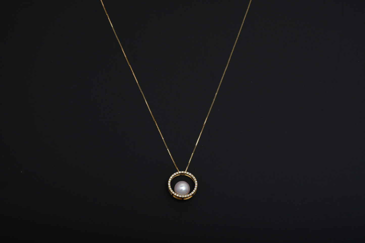パール8.0mmとダイヤモンドをあしらったK18（18金）ネックレス 2