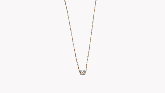 K10YG 8p D0.03ct フラワーチェーンBT_My First Jewelry マイファーストジュエリー