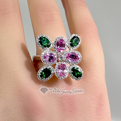 Pink sapphire &amp; tsavorite ring La Vita Feliz~La Vita Feliz Happy Life~wd0003DR9530NMRR