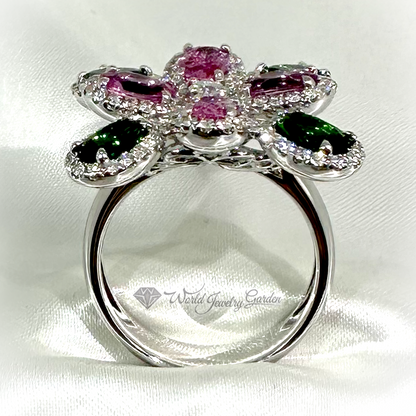 Pink sapphire &amp; tsavorite ring La Vita Feliz~La Vita Feliz Happy Life~wd0003DR9530NMRR