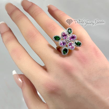 Pink sapphire &amp; tsavorite ring La Vita Feliz~La Vita Feliz Happy Life~wd0003DR9530NMRR