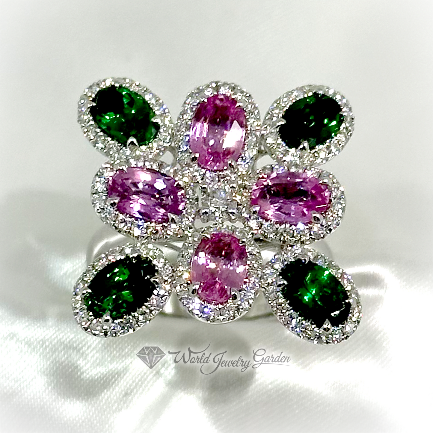 Pink sapphire &amp; tsavorite ring La Vita Feliz~La Vita Feliz Happy Life~wd0003DR9530NMRR