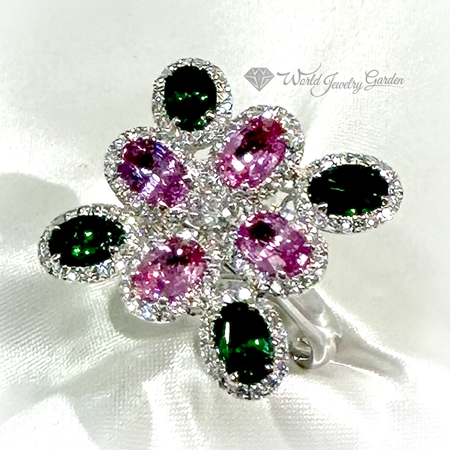 Pink sapphire &amp; tsavorite ring La Vita Feliz~La Vita Feliz Happy Life~wd0003DR9530NMRR