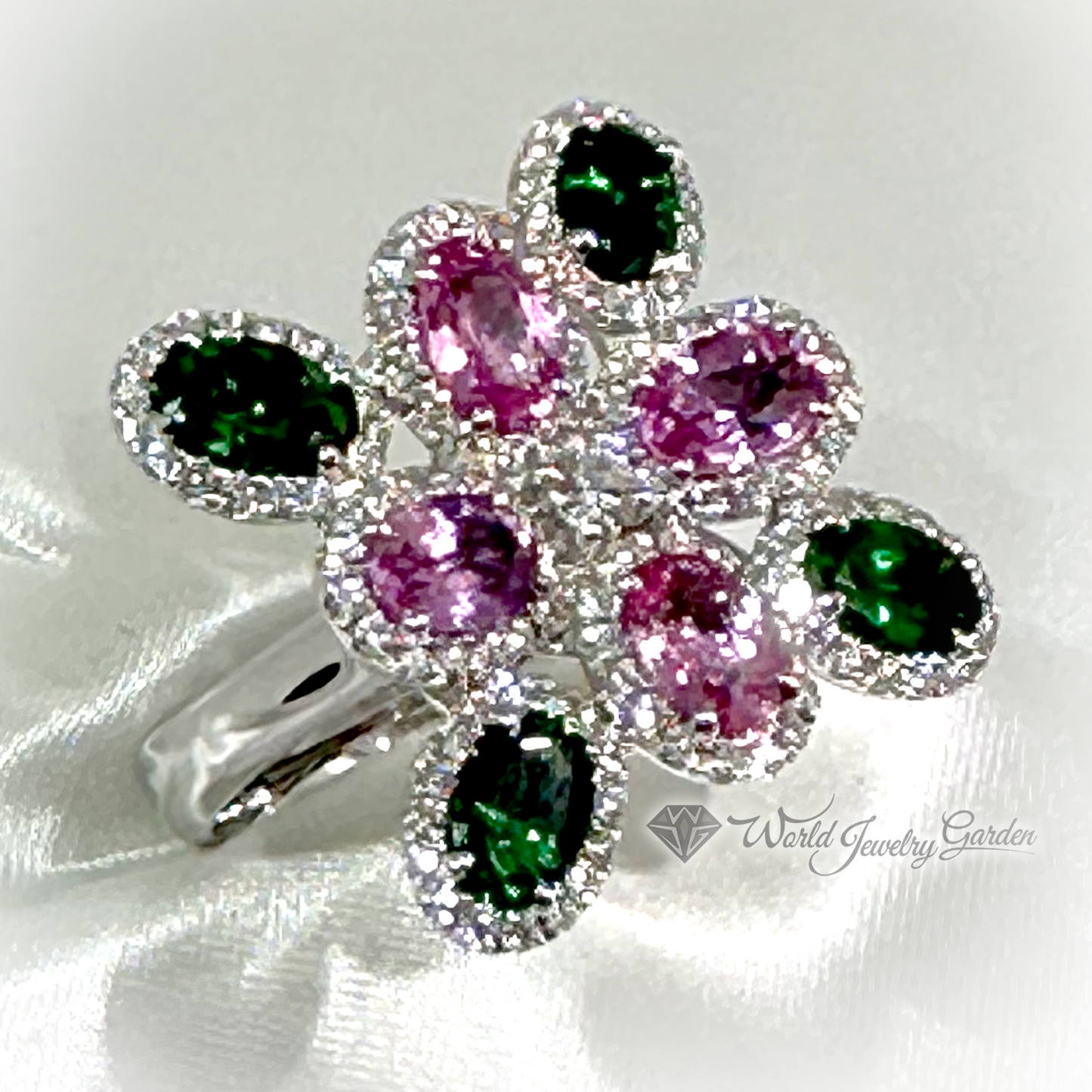 Pink sapphire &amp; tsavorite ring La Vita Feliz~La Vita Feliz Happy Life~wd0003DR9530NMRR