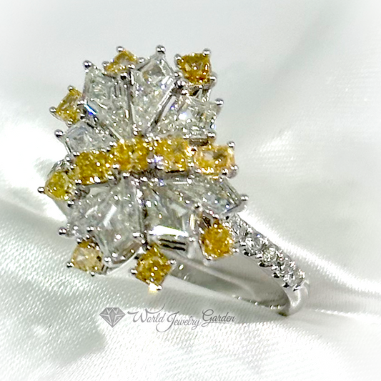 White &amp; Yellow Diamond Ring &amp; Necklace Style La Vita Feliz ~ La Vita Feliz Happy Life ~ wd0007DR10766NNNR