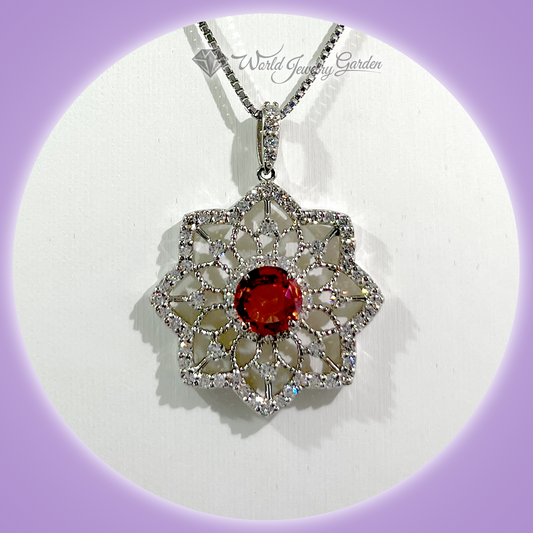 Padparadscha sapphire 1.62 carat necklace with EGL certificate of authenticity Symbol of Noble ~Symbol of Noble~ wi0018