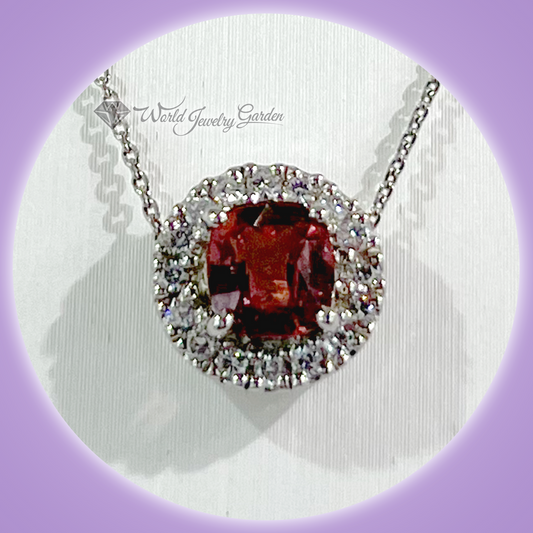 Padparadscha sapphire 1.36 carat necklace with JGSI certificate of authenticity Symbol of Noble ~Symbol of Noble~ wi0027